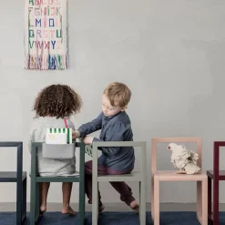 Little Architecht childrens chair, Dark blue, ash veneer