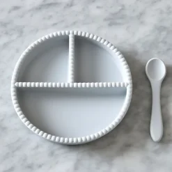 Little Bubble children's dinner set, 2 pieces, Glacier grey