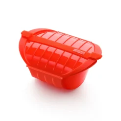 Lékué deep steamer microwave 3-4 servings., Red