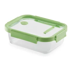 Lékué rectangular glass lunchbox 1.52 L, Green