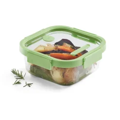 Lékué square glass lunchbox 1.1 L, Green