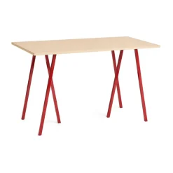 Loop Stand dining table 77,5x160 cm, Maroon red-clear lacq. oak