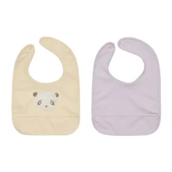 Lun Lun panda bib 2 pieces, Vanilla-lavender