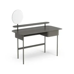 Luna desk with drawer, shelf and mirror, Oak orkan grey