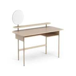 Luna desk with shelf and mirror, Oak white-pigmented