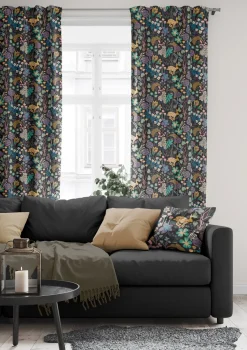 Lyckeflykt fabric, Black