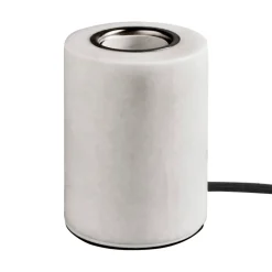 Marble lamp base, White silk matte, Ø8x10.5 cm