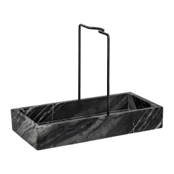 Marble sink organiser 12x23.5 cm, Black-grey