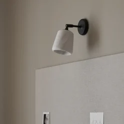 Material wall lamp, White marble