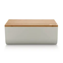 Mattina bread bin 34 cm, Warm grey-bamboo