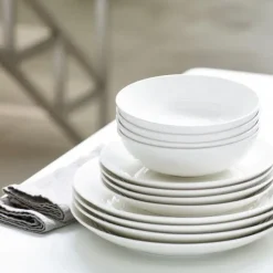 Maze plate set 12 pieces, white