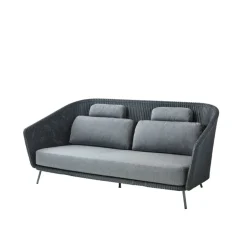Mega 2-seater sofa, Graphic, grey cushions