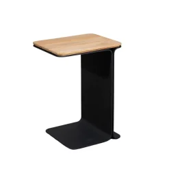 Mega side table, Teak-lava grey frame