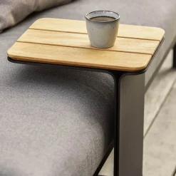 Mega side table, Teak-lava grey frame