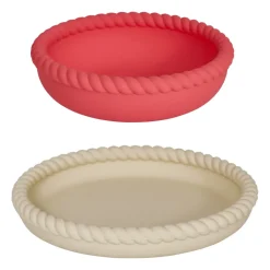 Mellow plate and bowl, Vanilla-Cherry Red