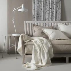 Merlin throw linen 130x170 cm, off-white (white)