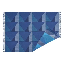 Metric focus No. 3 cotton blankets 130x185 cm, Blue
