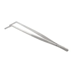 Miah food tweezers bent tip 24x2.5 cm, Stainless steel