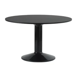 Midst pedestal table, Black linoleum-black, Ø120 cm