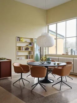 Midst pedestal table, Black linoleum-black, Ø120 cm