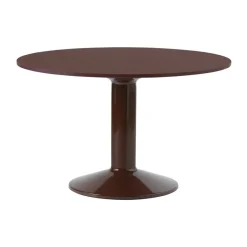 Midst pedestal table, Dark red linoleum-dark red, Ø120 cm
