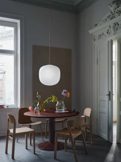 Midst pedestal table, Oiled oak-grey, Ø120 cm