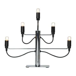 Milano 5 candlestick 46cm, Chrome