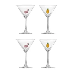 Misa cocktail glass 17 cl 4 pieces, Clear-flamingo, clear-pineapple
