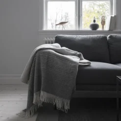 Mist wool throw, stone