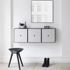 ML42 stool 48 cm, Black stained beech