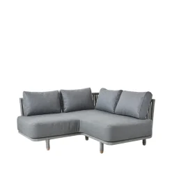 Moments modular sofa, Gray, corner, Cane-Line soft rope