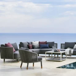 Moments modular sofa, Gray, corner, Cane-Line soft rope