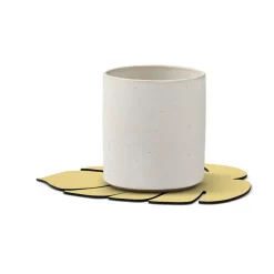 Monstera Leaf Hippo coaster, gold