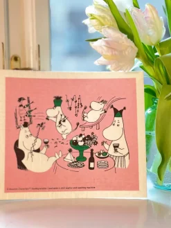 Moomin 80 dishcloth 17x20 cm, Pink