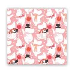 Moomin celebration napkin 33x33 cm 20 pack, White-pink