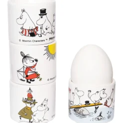 Moomin colour egg cup 4 pieces, White with motif