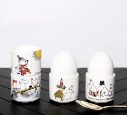 Moomin colour egg cup 4 pieces, White with motif