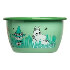 Moomin enamel bowl Boys 30 cl, Green
