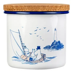 Moomin enamel jar with cork lid 1.3 l, Sailors