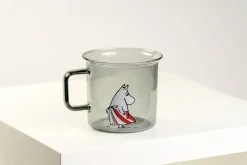 Moomin mamma glass mug 35 cl, grey