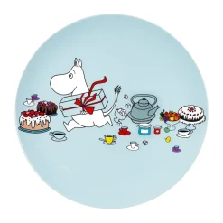 Moomin Picnic flat plate Ø19.5 cm, Light blue
