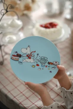Moomin Picnic flat plate Ø19.5 cm, Light blue