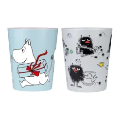 Moomin Picnic tumblermugs 20 cl 2-pack, Blue-grey