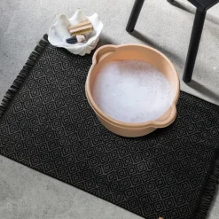 Morocco bathroom mat 50x80 cm, Black-grey