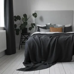Moss bed spread 260x260 cm, charcoal (grey)