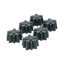 Muffin mold gray silicone 6 holes, Flower