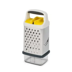 Multi grip grater with container 17 cm, Yellow
