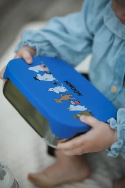 Mumin Family lunch box tin 13x17 cm, Blue