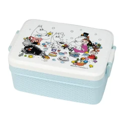 Mumin Picknick lunch box 8x18.5 cm, White-blue