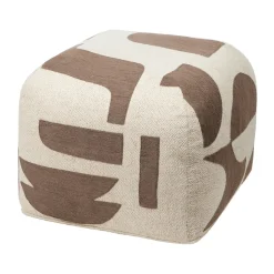 Mundo pouf 38 cm, Kangaroo brown-off white